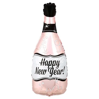 Новорічна Кулька Пляшка Шампанського Happy New Year 43x83 (33") | Рожевий