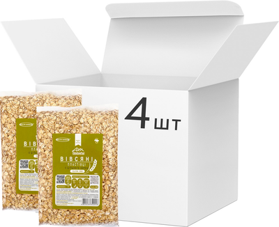 Упаковка вівсяних пластівців Healthy Generation Gluten Free з цільного зерна 400 г х 4 шт (4820233350453)