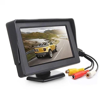Монитор автомобильный цветной UKC дисплей LCD 4.3'' для двух автокамер Черный (12056)