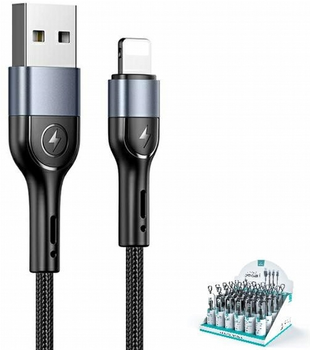 Кабель Usams U55 2 A USB Type-A на Lightning 1 м Black (SJ448USBSG01) (6958444912950)