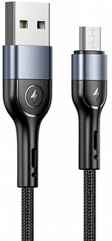 Kabel Usams U55 2 A USB Type-A na micro-USB 1 m Czarny (SJ450USB01) (6958444912547)