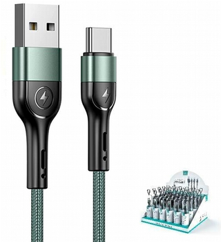 Kabel Usams U55 2 A USB Type-A na USB Type-C 1 m Zielony (SJ449USBSG02) (6958444945262)