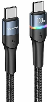 Кабель Usams U76 USB Type-C на USB Type-C 100 W PD Fast Charging 1.2 м Black (SJ537USB01) (6958444975351)