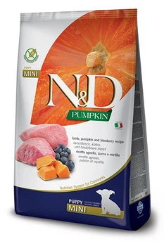 Сухий беззерновий корм Farmina Dog GF N&D Pumpkin, Lamb & Blueberry Puppy Mini для цуценят дрібних порід з ягням, гарбузом і чорницею 7 кг (арт 156351)