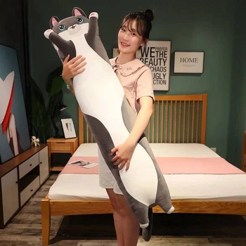 Мягкая игрушка обнимашка Кот батон 150 см My Kigu Серый (9009)