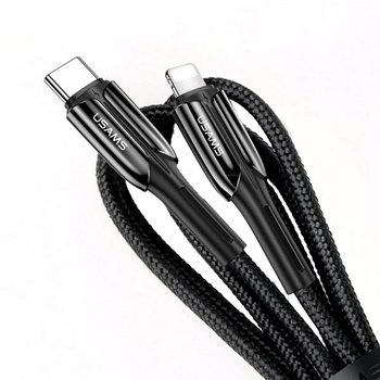 Kabel Usams U42 USB Type-C na Lightning 30 W PD Fast Charge 1.2 m Czarny (SJ401USB01) (6958444984568)