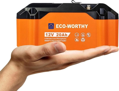 Аккумуляторная батарея ECO-WORTHY LiFePO4 12V 20Ah (256Wh), 4000+ циклов