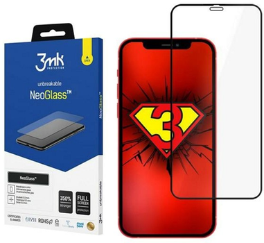 Захисне скло 3MK NeoGlass для iPhone 12 Pro Max Black (5903108292290)