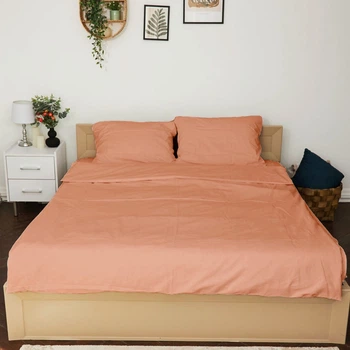 Комплект постельного белья Ранфорс Pink coral 145х210 см Коралловый