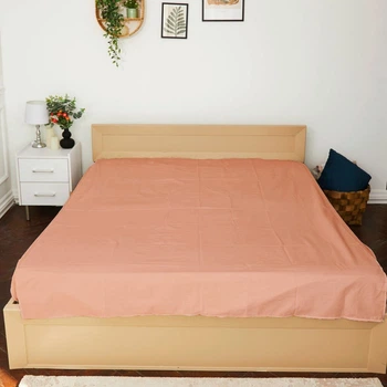 Простынь без резинки Ранфорс Pink coral 220*235 см Коралловый