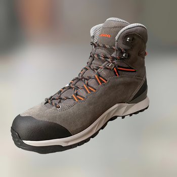 Ботинки трекинговые Lowa Explorer Gtx Mid 42.5 р, Grey/ flame (серый/оранжевый), легкие туристические ботинки
