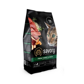 Корм для кошек требовательных Savory Gourmand Fresh Turkey & Duck 0,4 кг, с индейкой и уткой