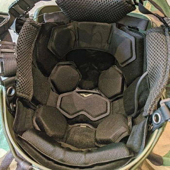 Противоударные подушки для шлема, каски FAST Mich (helmet-pad) с эффектом памяти олива