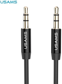 Адаптер Usams audio jack 3.5 mm - 3.5 mm 1 m Black (6958444996875)