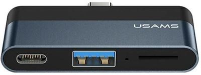 Адаптер Usams HUB USB 3.0/USB-C/Micro SD Grey (6958444945620)
