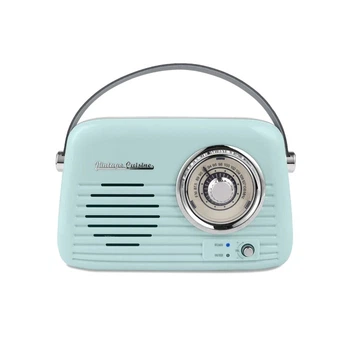 Кухонне радіо Vintage Cuisine у ретро стилі зі шкіряним ремінцем з Bluetooth та акумулятором М'ятне