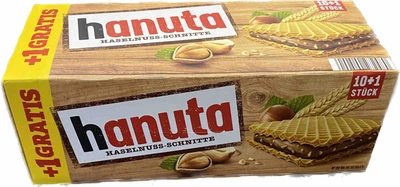 Вафлі Ferrero Hanuta з горіхово-шоколадним кремом 10 + 1 шт