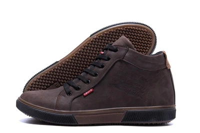 Чоловічі шкіряні зимові черевики Levis Chocolate Classic 42 28 см Коричневі