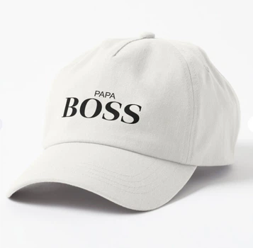 Кепка Унисекс Malfini с принтом Papa boss для папы Белый