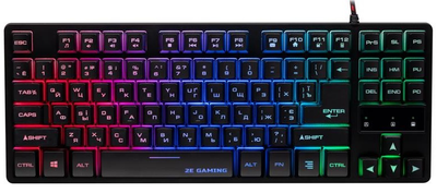 Клавиатура игровая 2E Gaming KG290 87 keys LED USB Black Ukr