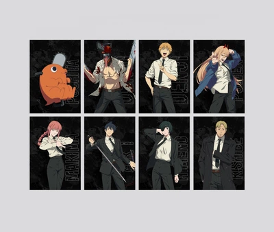 Набор постеров аниме Chainsaw man / Человек-бензопила / Почита / Пауэр / Дэнджи / 8 шт