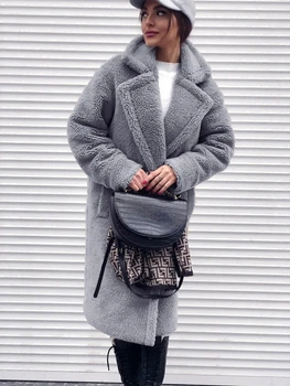 Шуба Тедді Оверсайз сіра, A-L, 90 см, XL