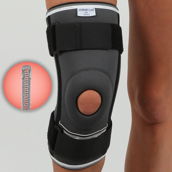 Бандаж на коліно з 4-ма спіральними ребрами та ременями REF-103