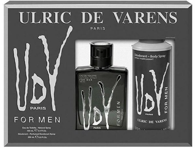 Набір Ulric De Varens UDV Black For Men Туалетна вода 100 мл + Дезодорант 200 мл (3326240045449)