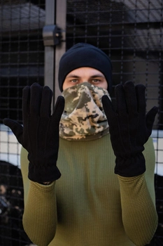 Зимние флисовые Перчатки Without Captain до -30 °C черные размер универсальный