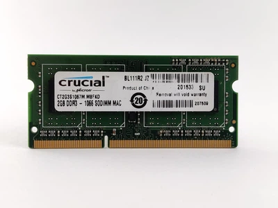 Оперативная память для ноутбука SODIMM Crucial DDR3 2Gb 1066MHz PC3-8500S (CT2G3S1067M.M8FKD) 12876 Б/У