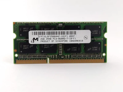 Оперативна пам'ять для ноутбука SODIMM Micron DDR3 2Gb 1066MHz PC3-8500S (MT16JSF25664HZ-1G1F1) 12800 Б/У