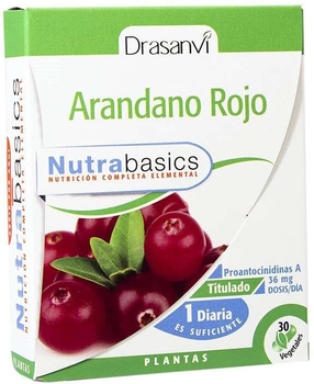 Натуральна харчова добавка Drasanvi Arandano Rojo Nutrabasicos 30 капсул (8436044513800)