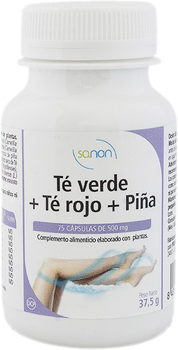 Натуральна харчова добавка Sanon Te Verde + Te Rojo + Pina 500 мг 75 капсул (8436556082214)