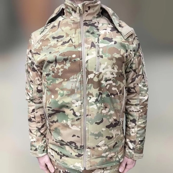 Куртка тактическая зимняя Softshell, Single Sword, Мультикам, 3XL, теплая зимняя куртка для военных софтшелл