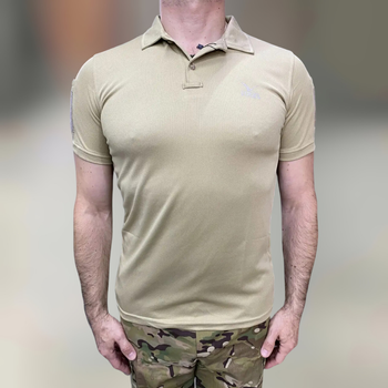 Поло тактичне Vogel, колір Койот, розмір M, з липучками для шевронів на рукавах, тактична футболка