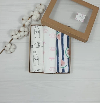 Набор пеленок для новорожденных: непромокаемые и фланелевые a.l.babybox Короны Разноцветный