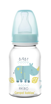 Пляшка з вузьким отвором 120 мл з малюнком Canpol Babies Бірюзовий (5903407591001)
