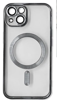 Чохол Fibra Chrome with MagSafe + захист камери для Apple iPhone 14 Plus (6.7") Silver