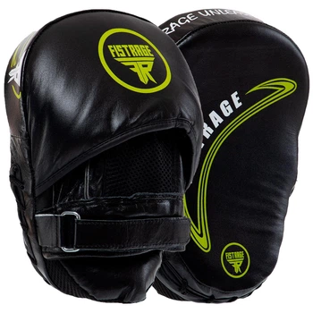 Лапа изогнутая кожаная (2шт) Zelart Fistrage Heroe 8488 размер 25x20x4см Black-Green