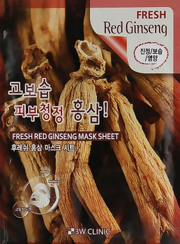 Маска с экстрактом красного женьшеня - 3W Clinic Fresh Red Ginseng Mask Sheet 1x24ml (864712-82739)