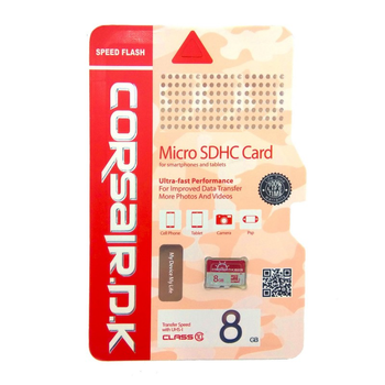 Карта Памяти CorsairDK MicroSDHC UHS-1 8 ГБ 10 Class Красная