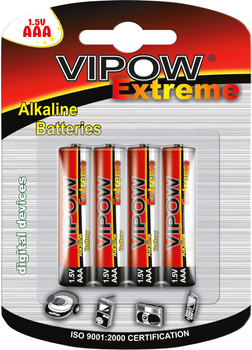 Батарейки Vipow Extreme Лужні LR03 4 шт. (BAT0096B)