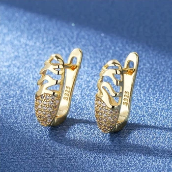 Позолота сережки. Прикрашені кристалами Swarovski 1162
