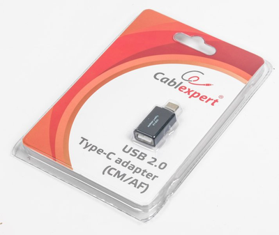Adapter Gembird USB Type-C - USB Type-A (M) Black (A-USB2-CMAF-01)