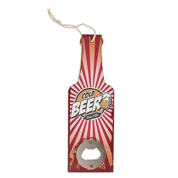 Открывалка "Бутылка Cold Beer" с деревянной ручкой, 20 см