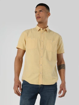 Рубашка хлопковая мужская Colin's CL1063641YLS S Safran Yellow (8683197724953)