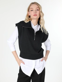 Толстовка на молнии без капюшона женская Colin's CL1059789BLK S Black (8683197342188)