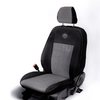Комплект модельных чехлов AMI.AUTO из автоткани черно-серые на Фольксваген Бора (Volkswagen Bora) 1998-2005 седан
