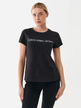 Футболка жіноча Calvin Klein Jeans J20J220253-BEH XS Чорна (8719856760212)