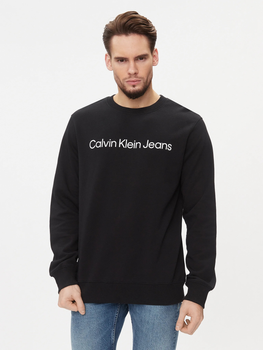 Bluza bez kaptura męska Calvin Klein Jeans J30J322549-BEH L Czarna (8719856759902)